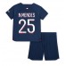 Paris Saint-Germain Nuno Mendes #25 Barnkläder Hemma matchtröja till baby 2023-24 Kortärmad (+ Korta byxor) Billigt